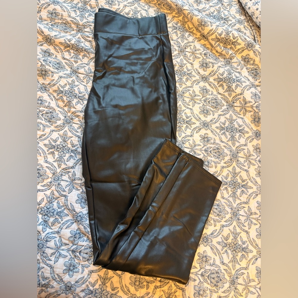 LOFT Black Faux Leather Leggings